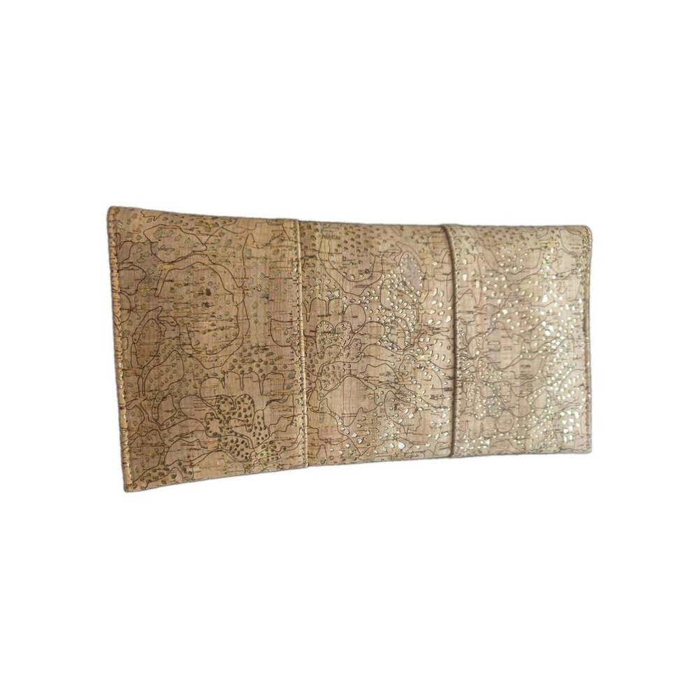 Cork Envelope Clutch Chain Purse Gold Metallic Shoulder Crossbody Bag NWT - Picture 7 of 8